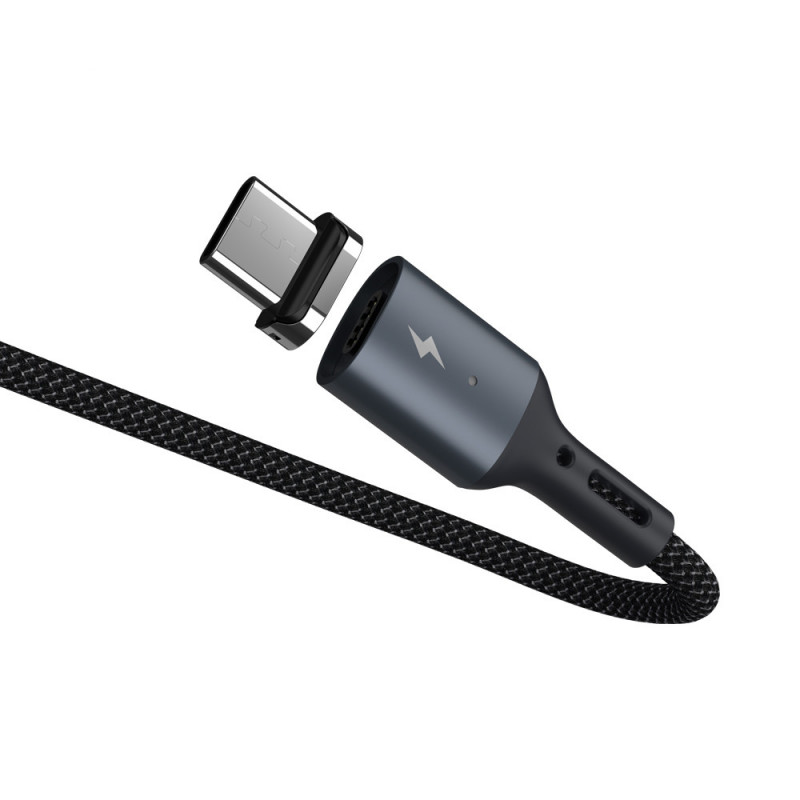 Кабель USB - Type-C Remax RC-156a (3A, магнитный, оплетка ткань) Черный