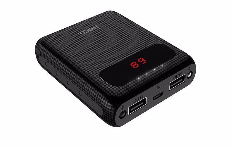 Внешний аккумулятор на 2 USB + фонарик, Hoco B20 Mige Power Bank 10000 mah, черный
